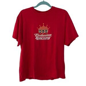 Steve & Barrys Tee Shirt Size Large Red Budweiser Racing Short Sleeve Cotton